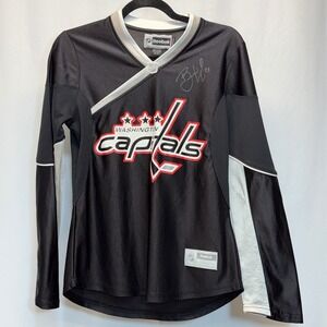Washington Capitals NHL Reebok Womens Signed Hockey Jersey Black Small Laich #21